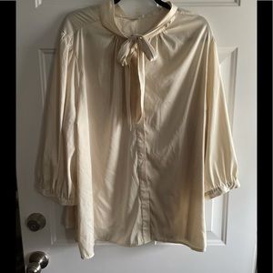 (2/$35) Vici Ellison Cream Blouse with Neck Tie